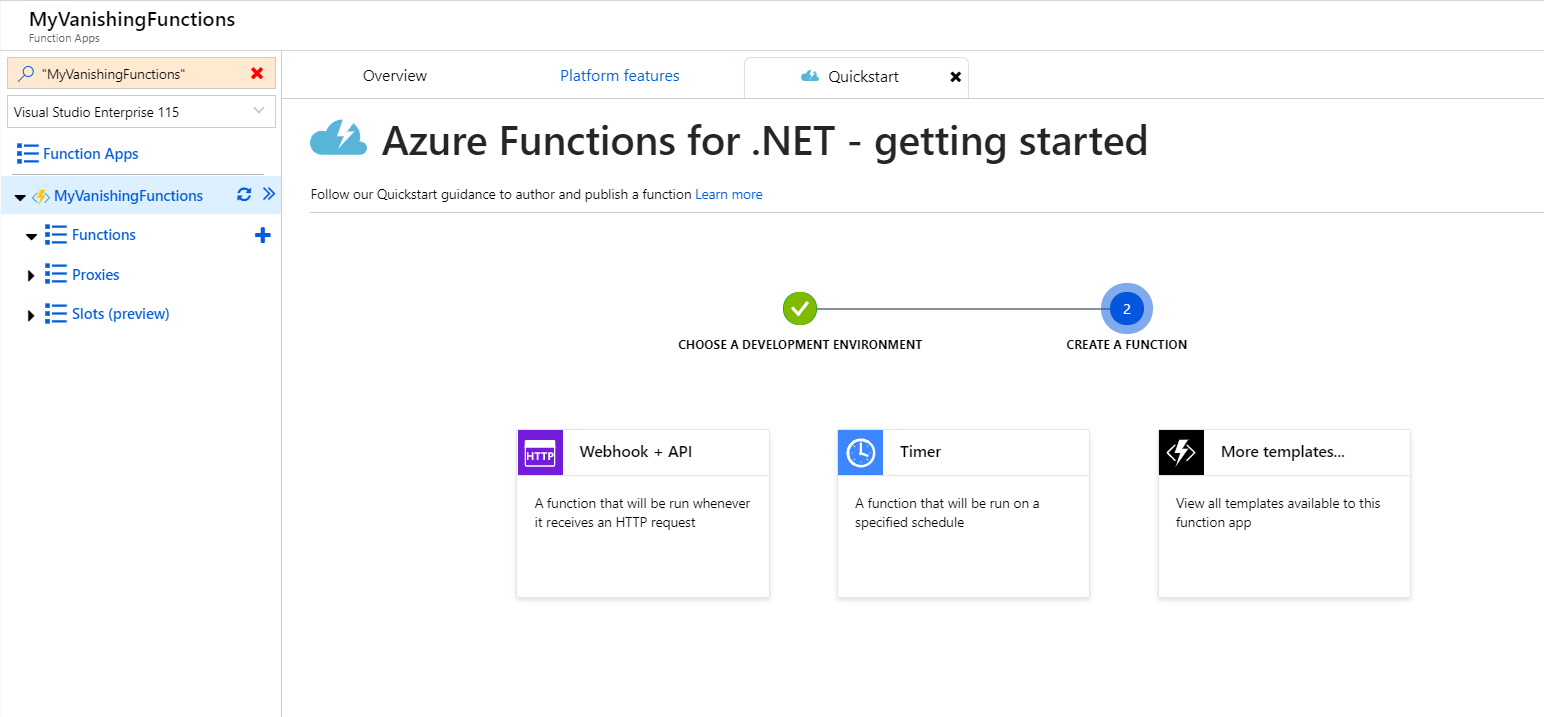 Select a function template