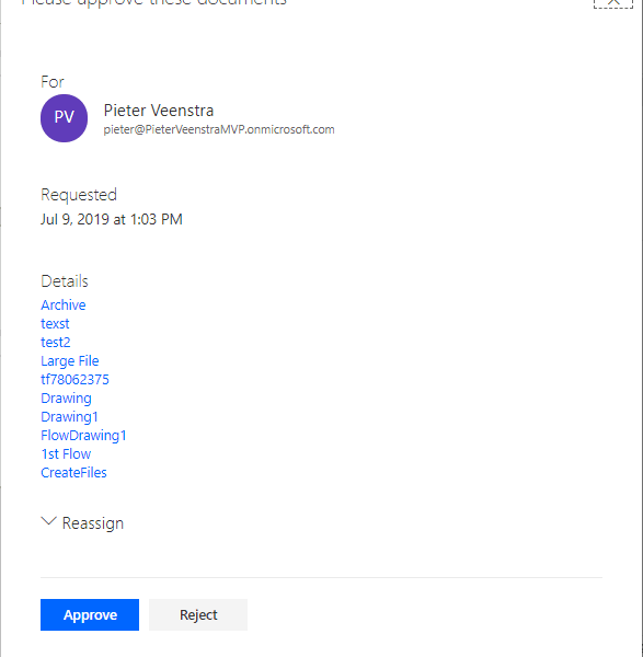 List of Links in Approval