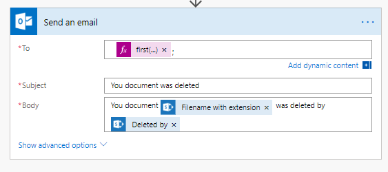 Send Email For Deleted File