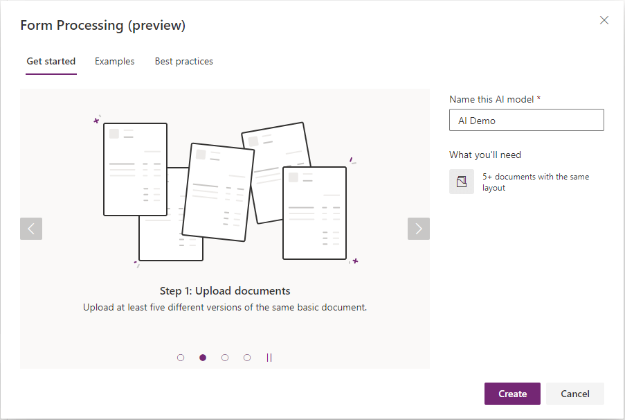 Create an AI Model for Form processing Form processing in AI Builder