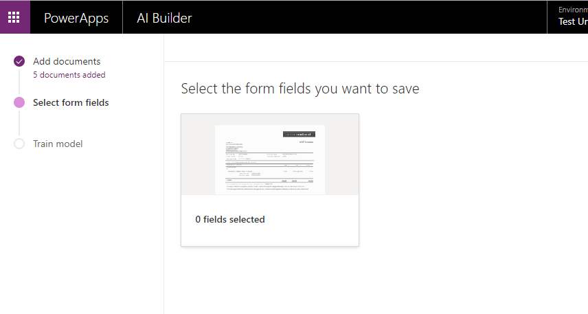 Select Fields Select Fields in AI Builder