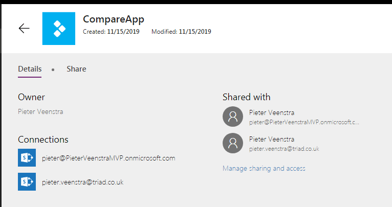 External Shared in Admin Centre