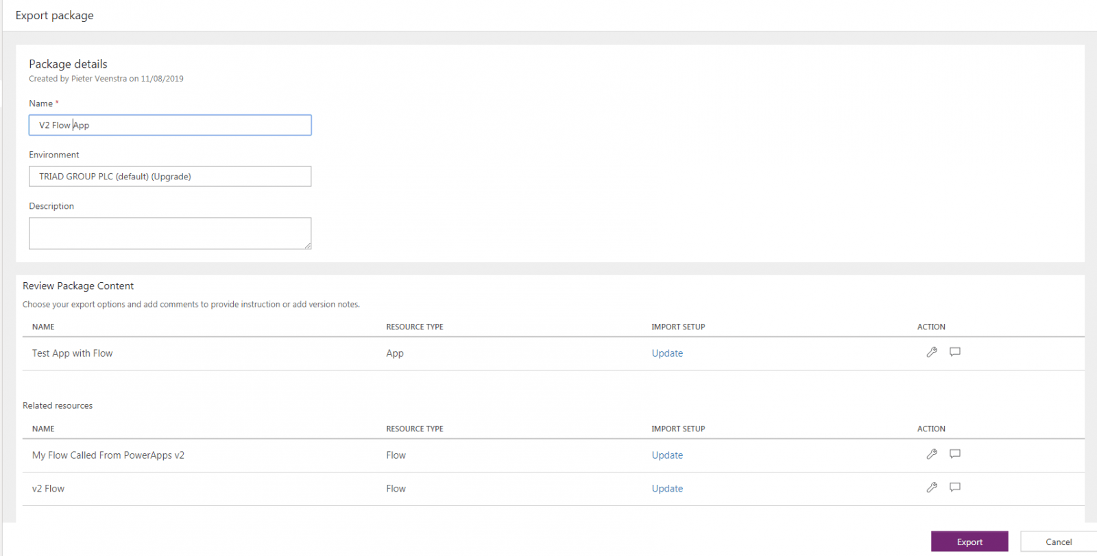 Exporting the app