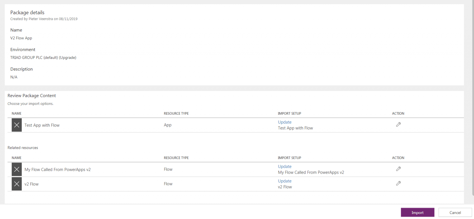 Importing the app