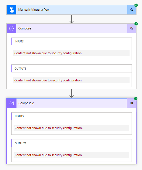 Content not shown due to security configuration Secure your Input and Output in flows, Content not shown due to security configuration