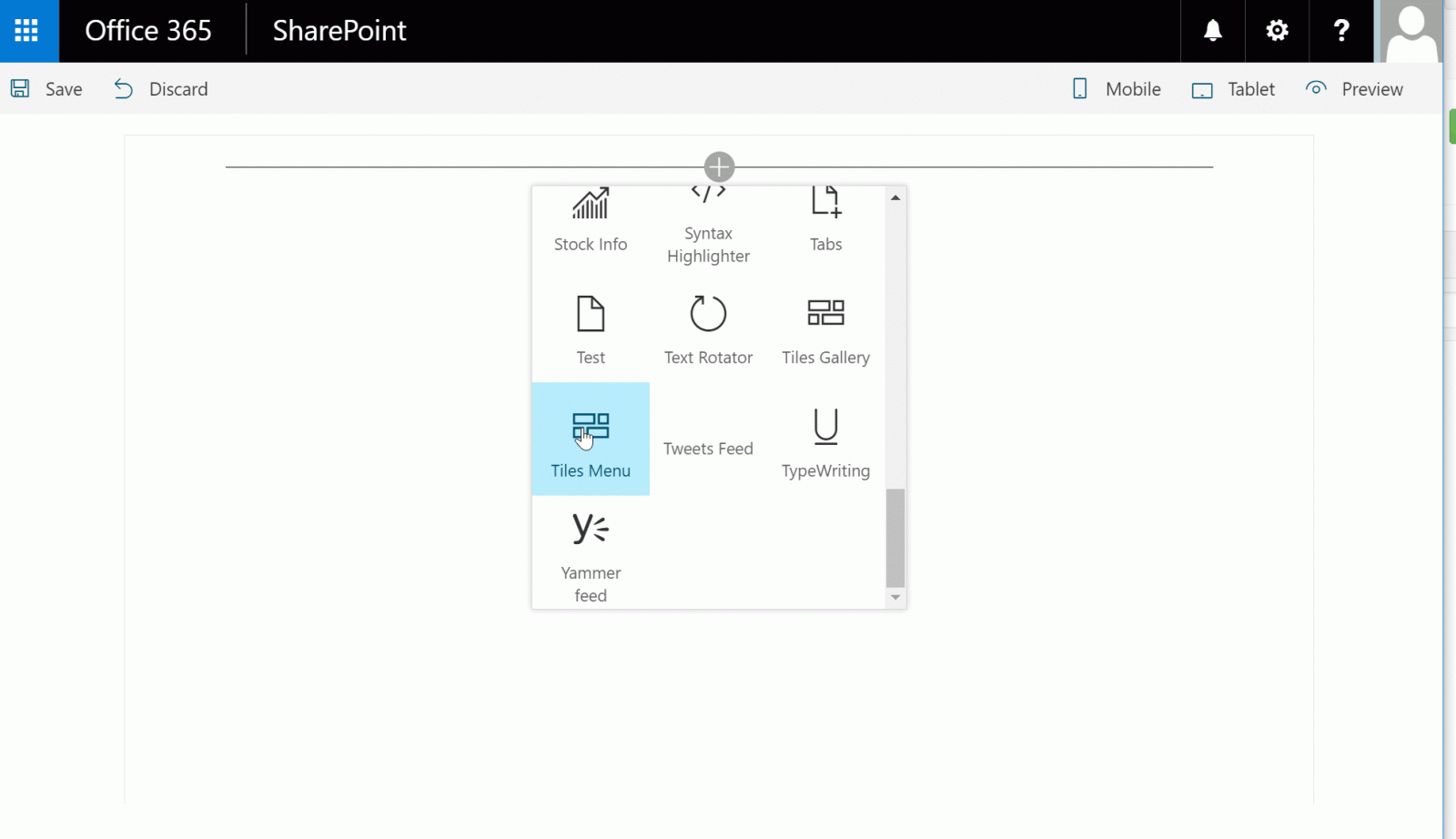tilesmenuoverview tiles menu