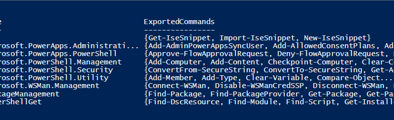 PowerShell for the Power Platform-Modules-available