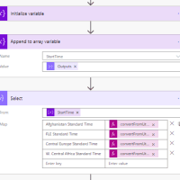 Select action with time zones