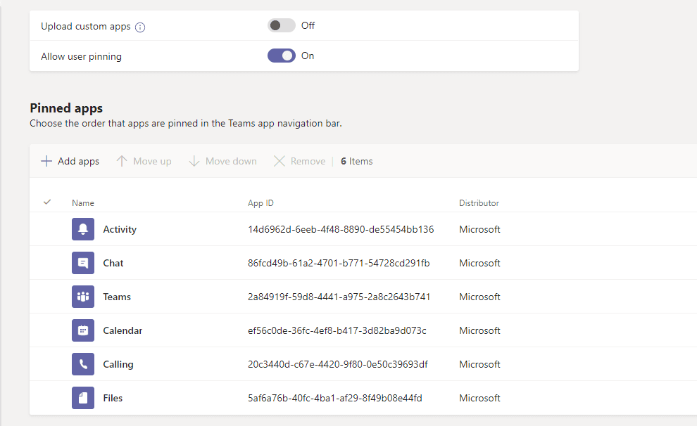 App Setup Policies