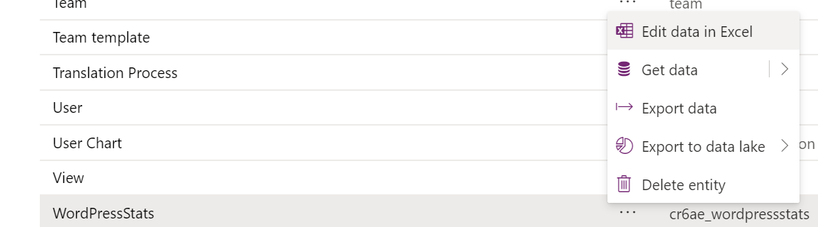 edit in excel option Edit In Excel option