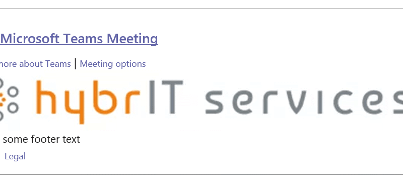 Compony logo added to Microsoft Teams Invites