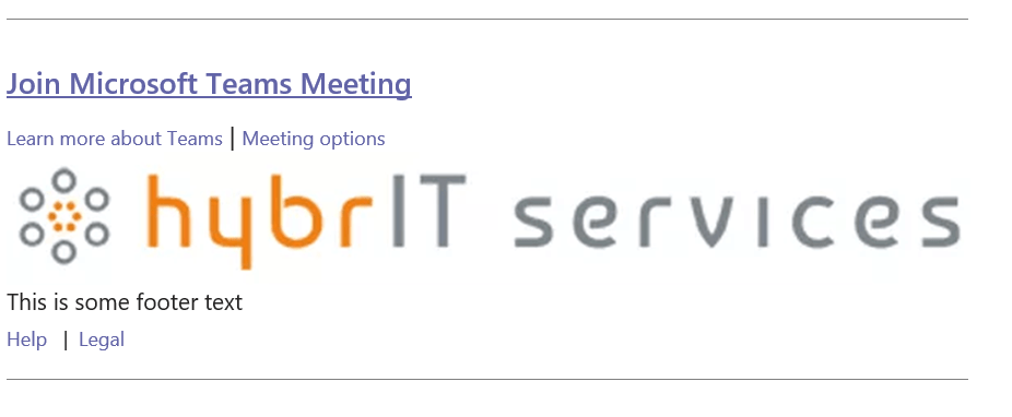 Compony logo added to Microsoft Teams Invites