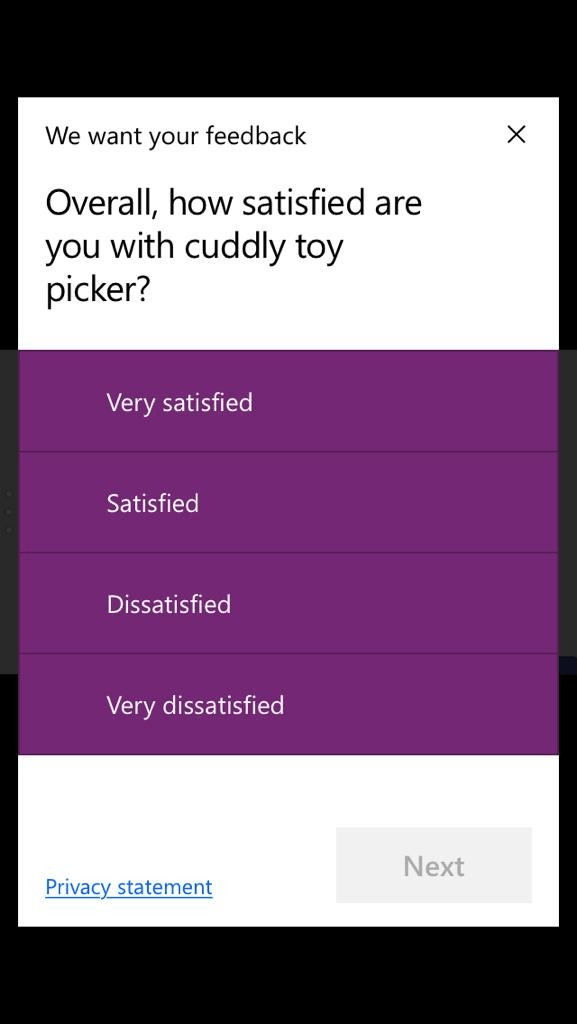Survey feedback form in power apps