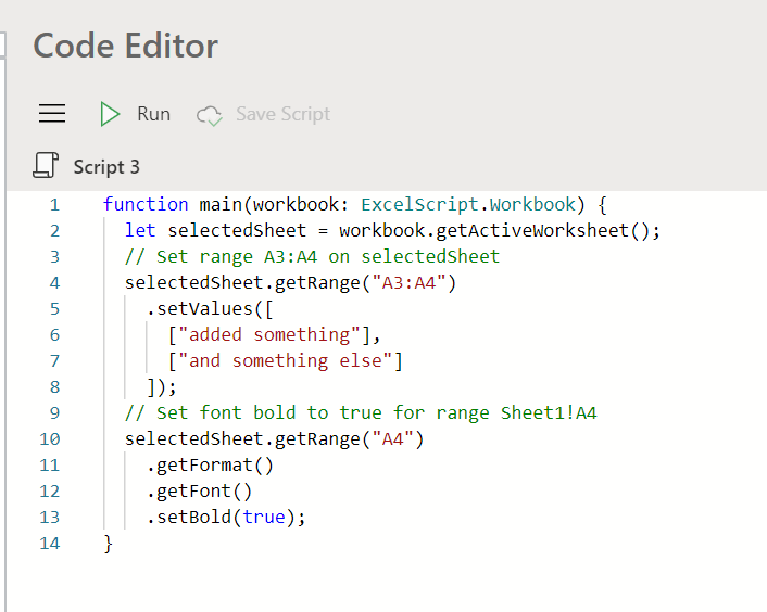 Run Script with Excel in Power Automate