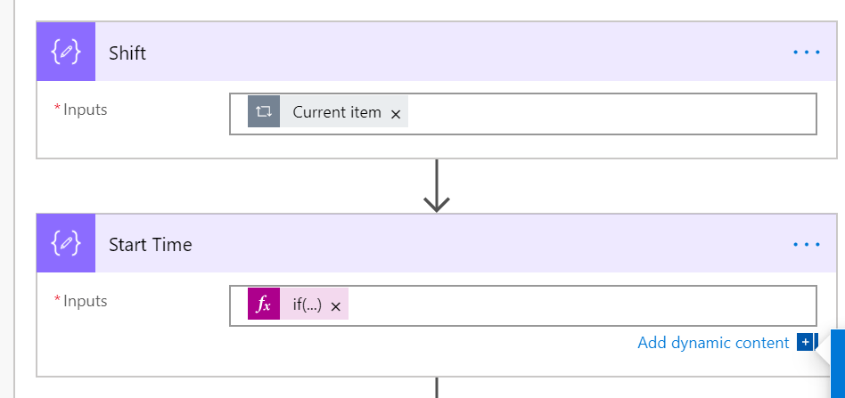 image 51 Shift Compose action followed by Start time compose