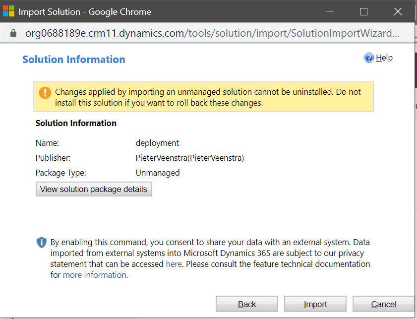 select the deployment package Select the deployment package