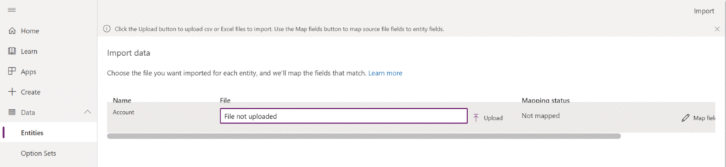 File upload dialogue