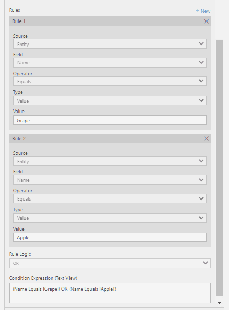configuring a condition step Configuring a condition step