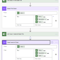 added select actions to process Compare 2 Excel files using Power Automate