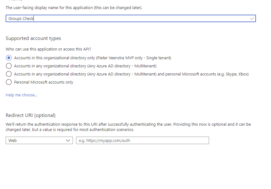 register an app Create new group alert using Power Automate