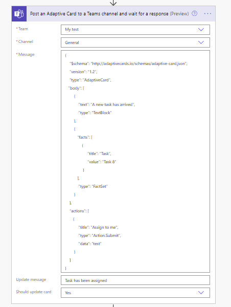 Create Dynamic Adaptive Cards in Teams using Power Automate