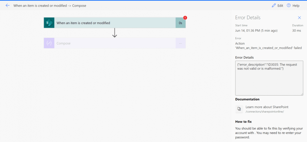 There's a problem that needs to be fixed in Power Automate