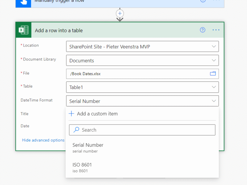 2 Ways to insert dates into Excel using Power Automate