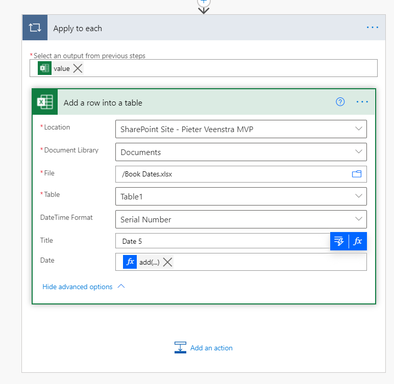 insert dates into excel