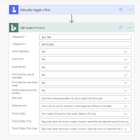 configure flow for the ques to travel to 10 downing street Calculate travel distance using Power Automate