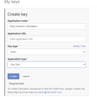 create key Calculate travel distance using Power Automate