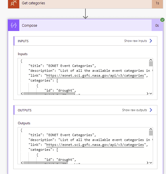Get Categories of the events