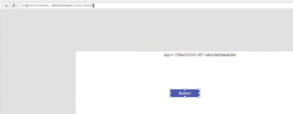 Button Calling flow to get environment Get the current environment of an app in Power Apps