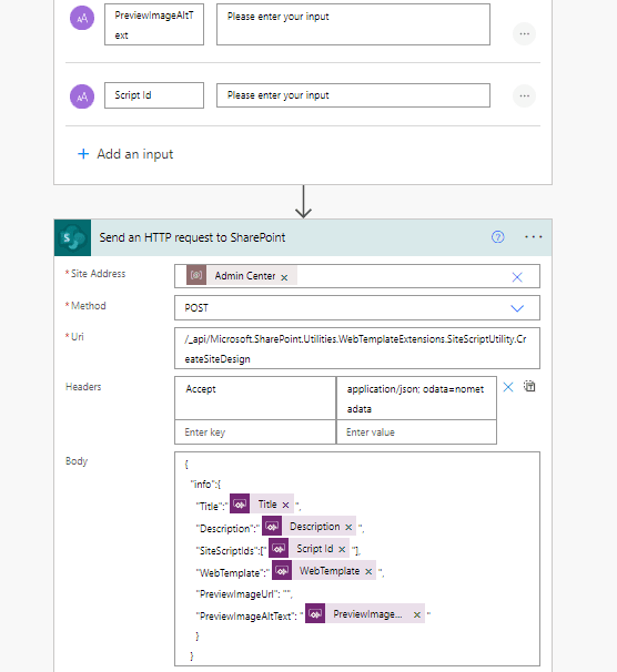 create a site design Create a site design