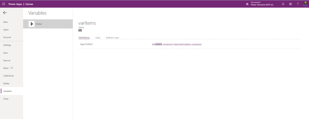 variables overview