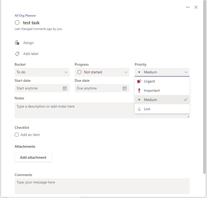 image 8 4 priority options in Planner