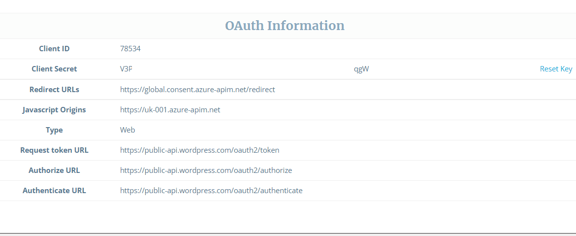 oauth details for my wordpress custom connector OAuth details for my WordPress custom connector