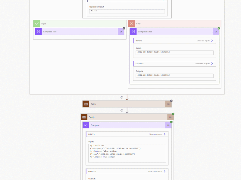 Debug compose actions and compose actions