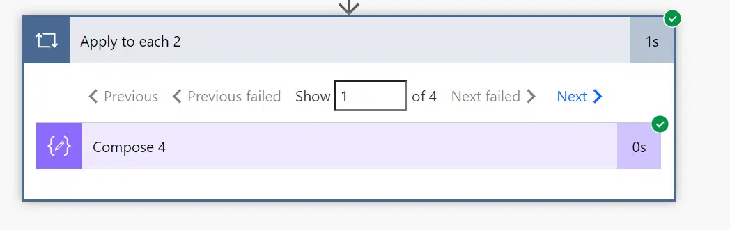 Running through the 4 items in an apply to each