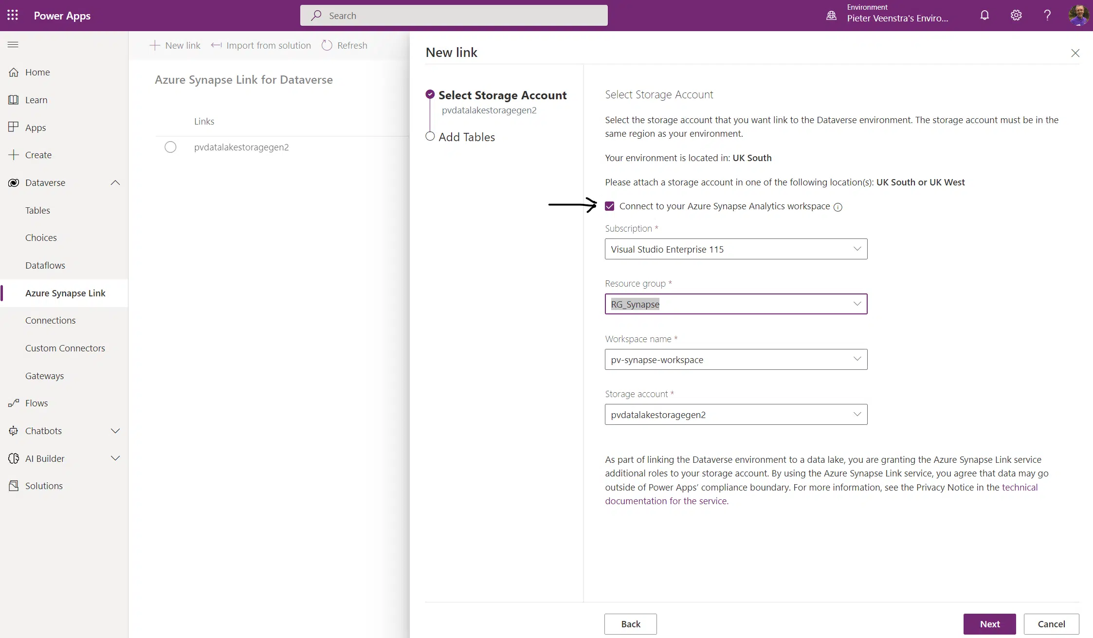 Configure Dataverse exports using Azure Synapse Links for Azure SQL Databases