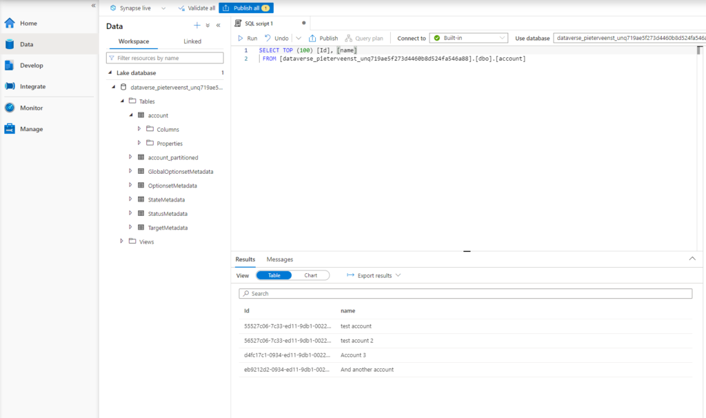 Configure Dataverse exports using Azure Synapse Links for Azure SQL Databases