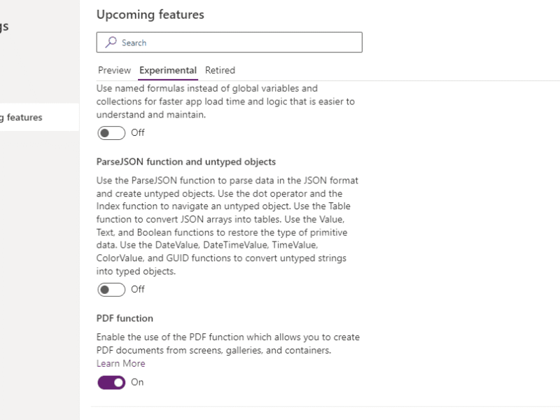 PDF Function feature