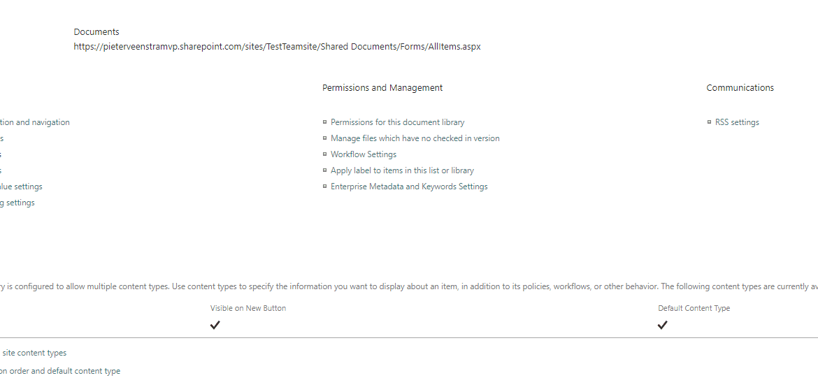 content types settings in a document library Content Types settings in a document library