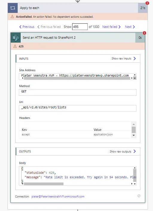 429 errors when the Graph API is too busy