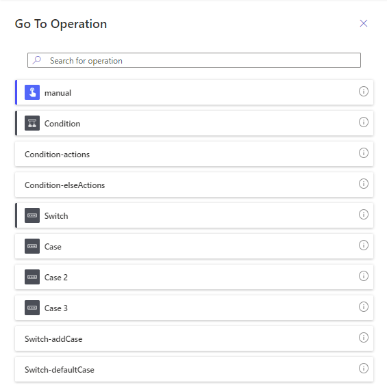 image 61 Go to operation in Power Automate to help with finding actions