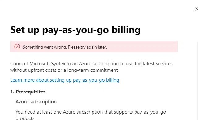 something went wrong Generate Documents using Microsoft Syntex in SharePoint using Power Automate