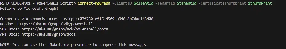 Connect-MGGraph works when running as administrator