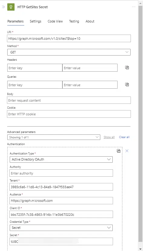 managed identities in an http action Managed Identities in an HTTP action