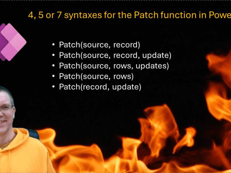 4, 5 or 7 syntaxes for the Patch function in Power Apps