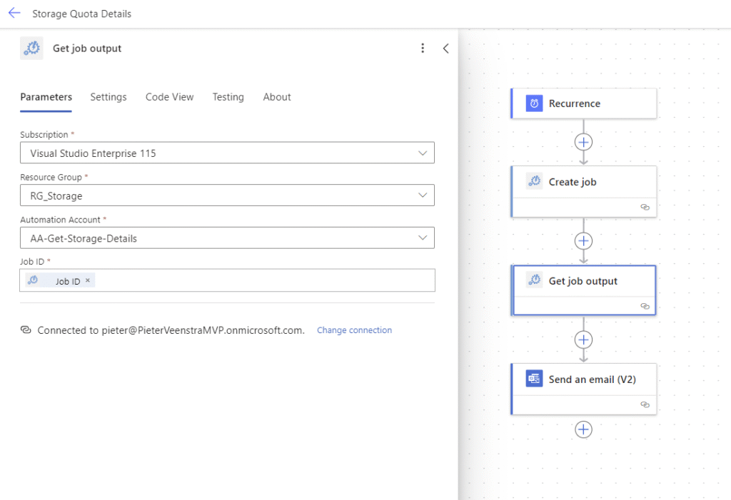 a flow to email the azure automation output A flow to email the Azure Automation output