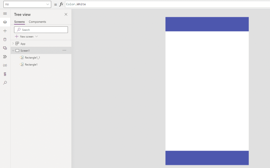 An app created in Power Apps